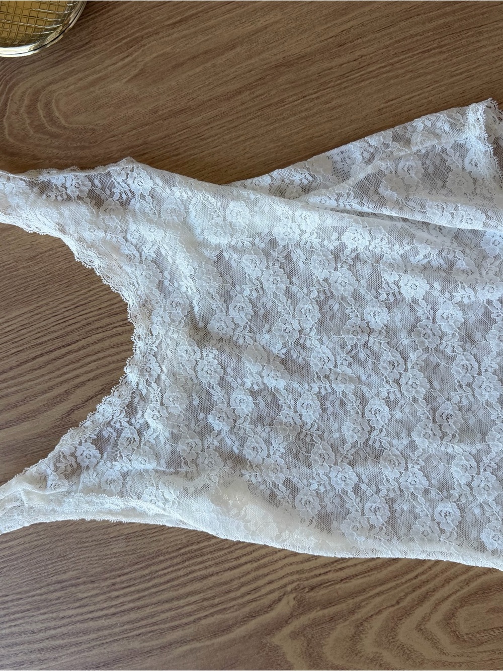 Brandy White Floral Lace Tank Top